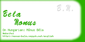 bela monus business card